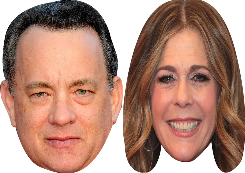 Tom Hanks and Rita Wilson Celebrity Couple Face Mask Fancy Dress - High-Quality Cardboard Masks for Any Occasion