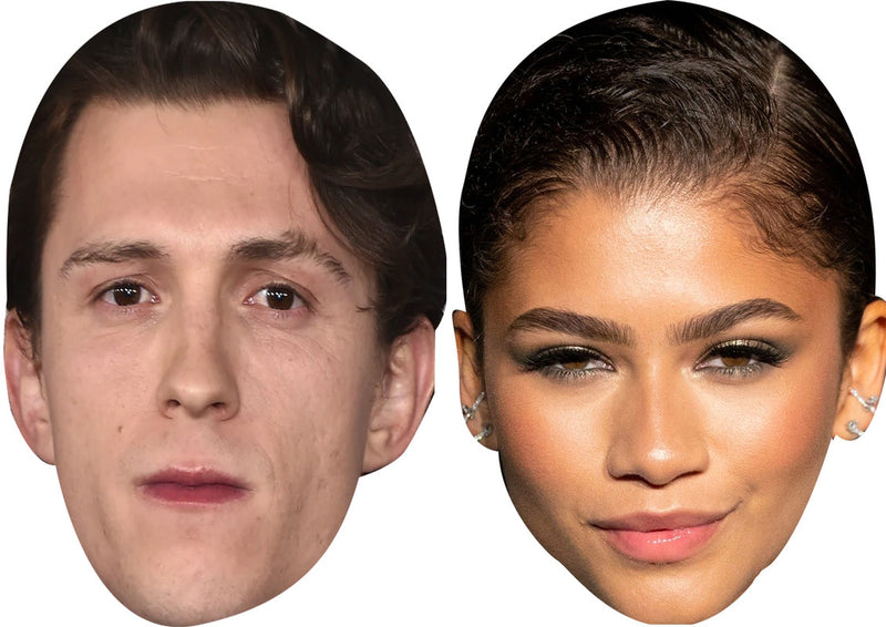 Tom Holland And Zendaya Celebrity Couple Face Mask Fancy Dress - High-Quality Cardboard Masks for Any Occasion