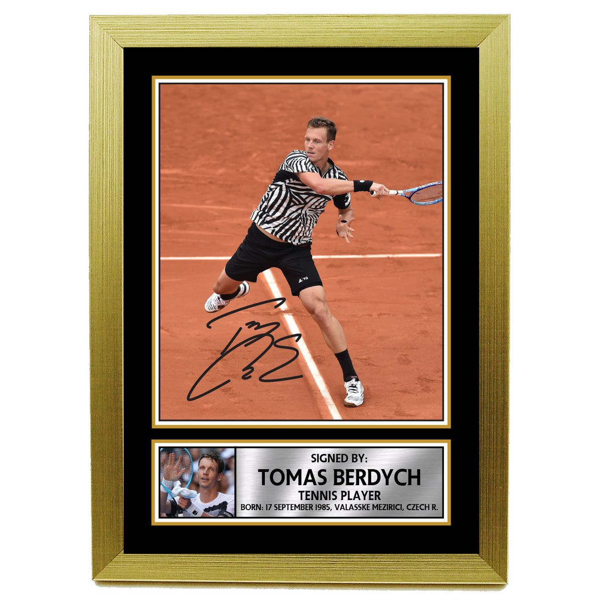 TomÂ s Berdych M648 Tennis Player Printed Signature Poster Print Gift