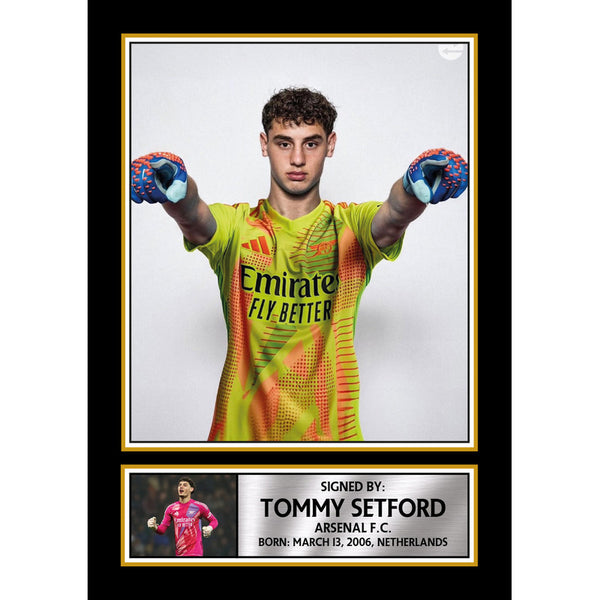 Tommy Setford Printed Signature Poster Print – Arsenal FC Goalkeeper Tribute Wall Art with Signature Panel