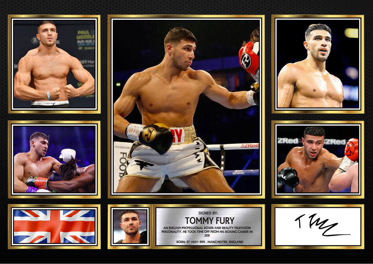 Tommy Fury top boxer Printed Signature Print Landscape – A4 Poster