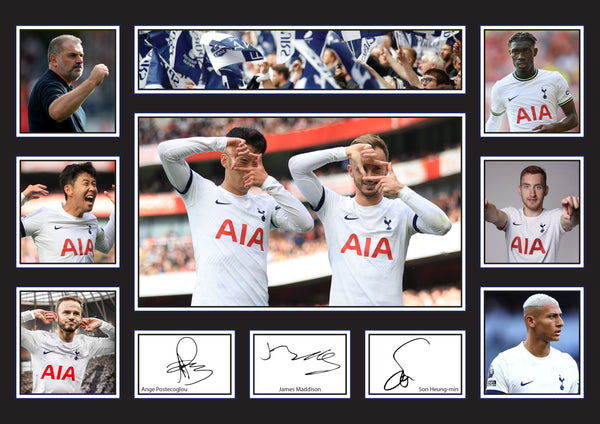 Tottenham Spurs Premier League Football Team Framed Printed Signature Print – Fan Gift – Wall Art