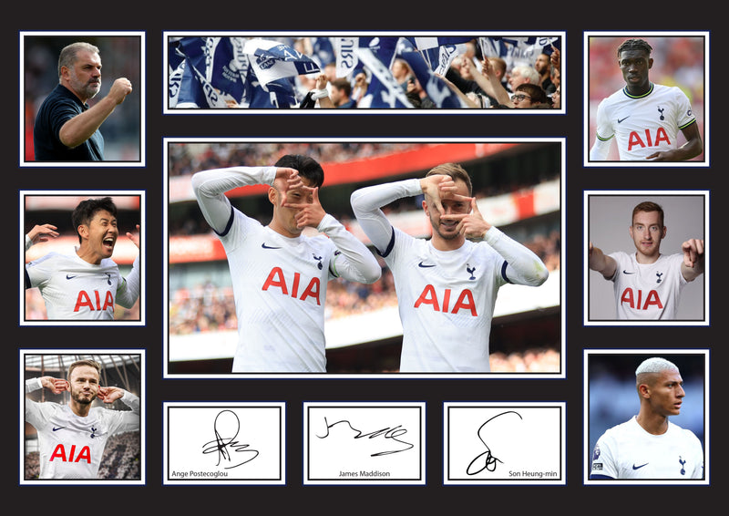 Tottenham Spurs Premier League Football Team Framed Autographed Print - Limited Edition Autograph Fan Gift – Collectible Memorabilia Merchandise