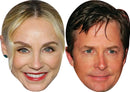 Tracy Pollan And Michael J. Fox Celebrity Couple Face Mask Fancy Dress - High-Quality Cardboard Masks for Any Occasion