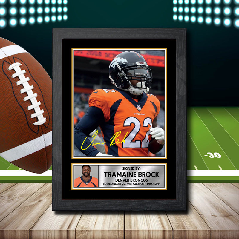 Tramaine Brock Printed Signature NFL Star Poster Print Framed Wall Art Gift – Tramaine Brock Printed Signature NFL Star Poster Print
