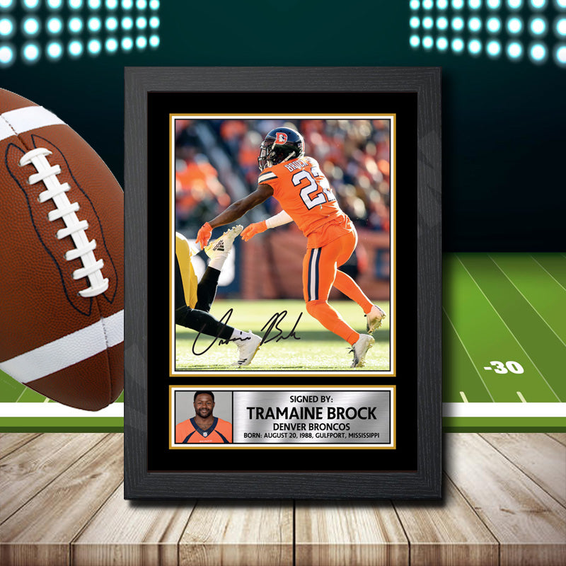 Tramaine Brock 2 Printed Signature NFL Star Poster Print Framed Wall Art Gift – Tramaine Brock 2 Printed Signature NFL Star Poster Print