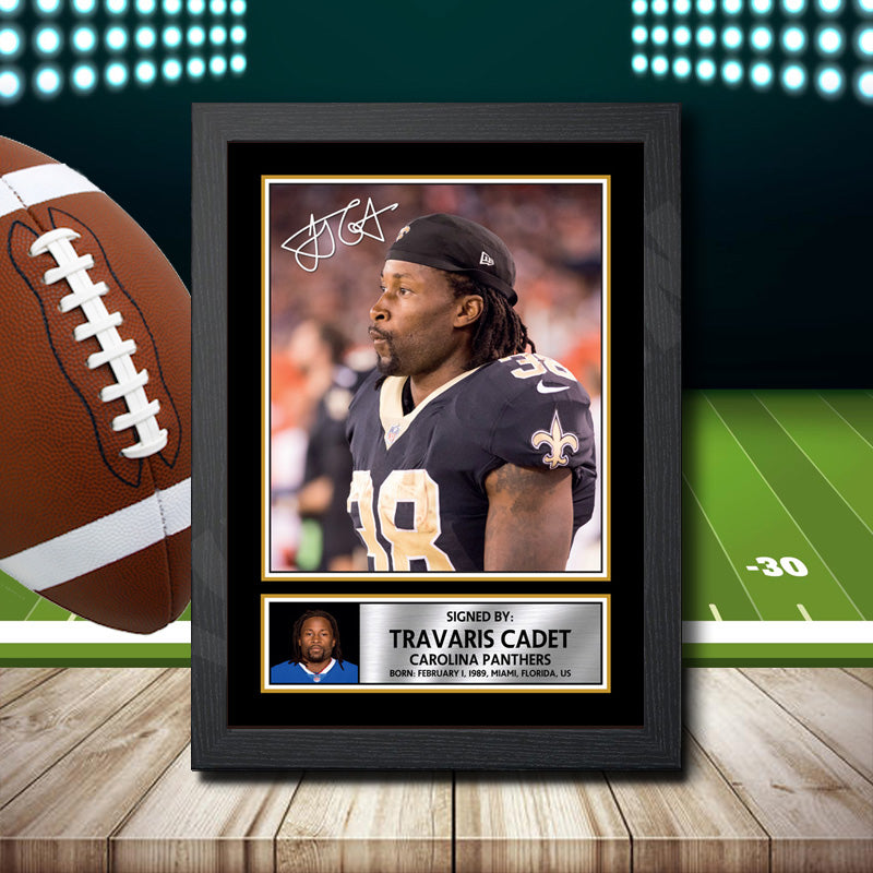 Travaris Cadet 1 Printed Signature NFL Star Poster Print Framed Wall Art Gift – Travaris Cadet 1 Printed Signature NFL Star Poster Print