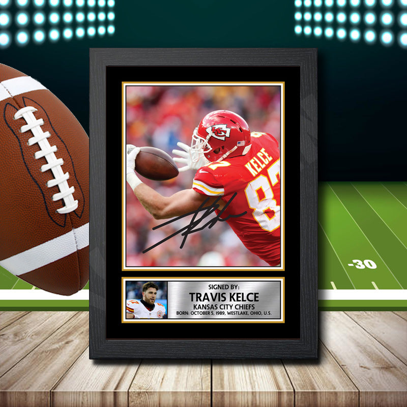 Travis Kelce Printed Signature NFL Star Poster Print Framed Wall Art Gift – Travis Kelce Printed Signature NFL Star Poster Print