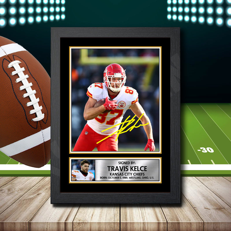 Travis Kelce 2 Printed Signature NFL Star Poster Print Framed Wall Art Gift – Travis Kelce 2 Printed Signature NFL Star Poster Print