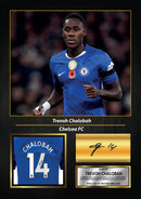 Trevoh Chalobah Printed Signed Poster – Chelsea FC Defender Tribute Wall Art with Jersey & Bio Plaque – Premier League Football Memorabilia for Fans & Collectors