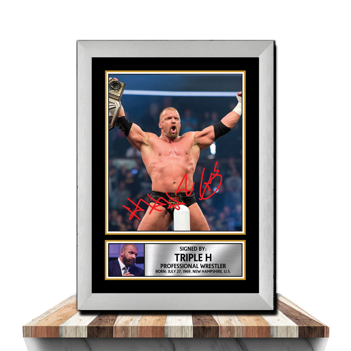 Triple H M1098 Wrestling Printed Signature Poster Print Gift