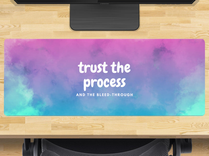 Trust the Process Gaming Mouse Mat – Extra Large 800x300mm Desk Pad – Motivational Aesthetic Mousepad – Anti-Slip Base – Inspirational Desk Decor for Gamers & Creatives
