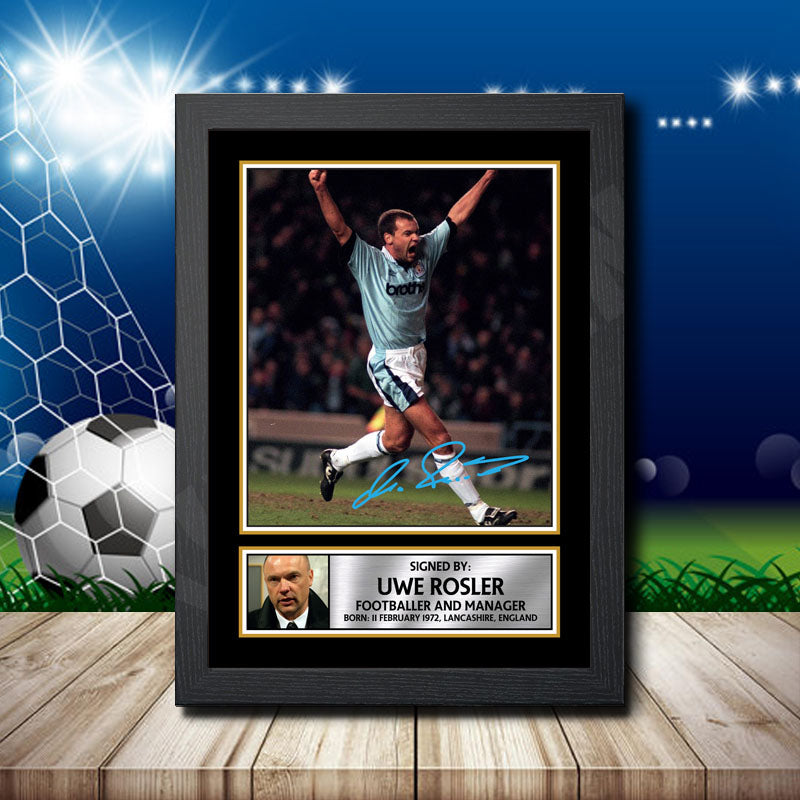 Uwe Rosler 2 Printed Signature Footballers Star Poster Print Framed Wall Art Gift – Uwe Rosler 2 Printed Signature Footballers Star Poster Print
