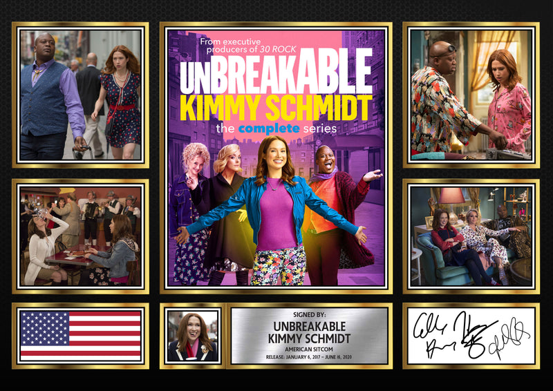 Unbreakable Kimmy Schmidt Netflix Shows Framed Autographed Print - Limited Edition Autograph Fan Gift – Collectible Memorabilia Merchandise