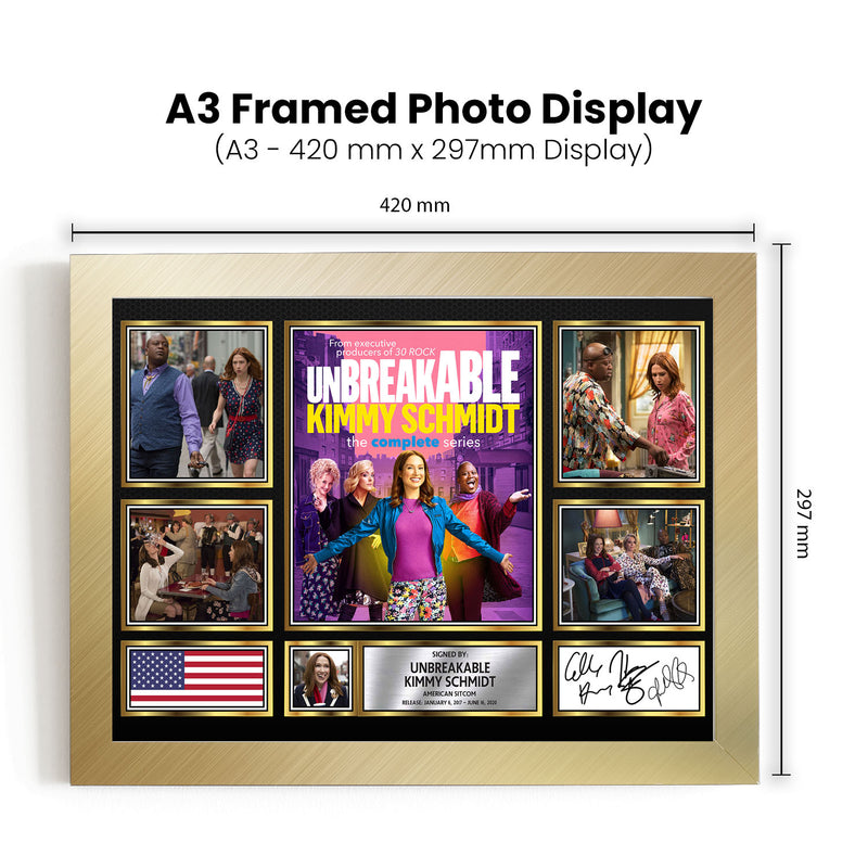 Unbreakable Kimmy Schmidt Netflix Shows Framed Autographed Print - Limited Edition Autograph Fan Gift – Collectible Memorabilia Merchandise