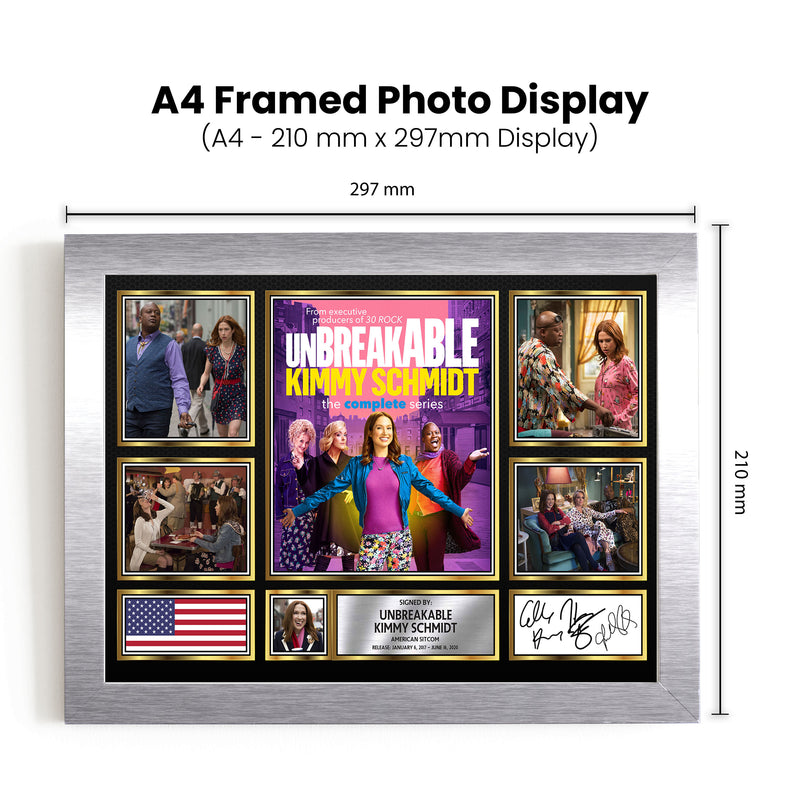 Unbreakable Kimmy Schmidt Netflix Shows Framed Autographed Print - Limited Edition Autograph Fan Gift – Collectible Memorabilia Merchandise