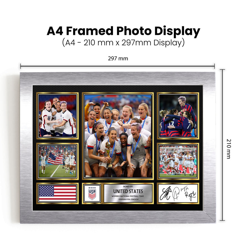 United States Ladies Football Teams Framed Autographed Print - Limited Edition Autograph Fan Gift – Collectible Memorabilia Merchandise