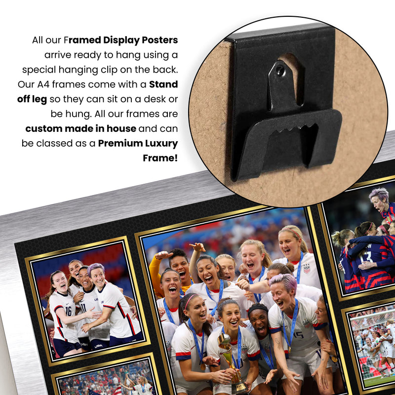 United States Ladies Football Teams Framed Autographed Print - Limited Edition Autograph Fan Gift – Collectible Memorabilia Merchandise