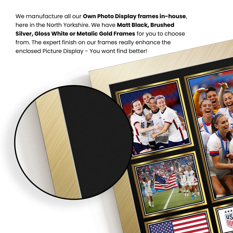 United States Ladies Football Teams Framed Autographed Print - Limited Edition Autograph Fan Gift – Collectible Memorabilia Merchandise