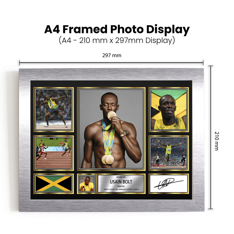 Usain Bolt Olympians Framed Autographed Print - Limited Edition Autograph Fan Gift – Collectible Memorabilia Merchandise