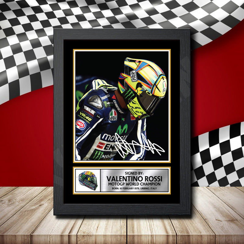 Valentino Rossi Printed Signature Motorsport Star Poster Print Framed Wall Art Gift – Valentino Rossi Printed Signature Motorsport Star Poster Print
