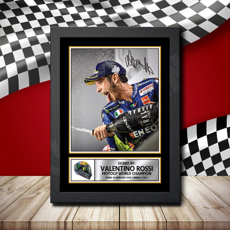 Valentino Rossi 2 Printed Signature Motorsport Star Poster Print Framed Wall Art Gift – Valentino Rossi 2 Printed Signature Motorsport Star Poster Print