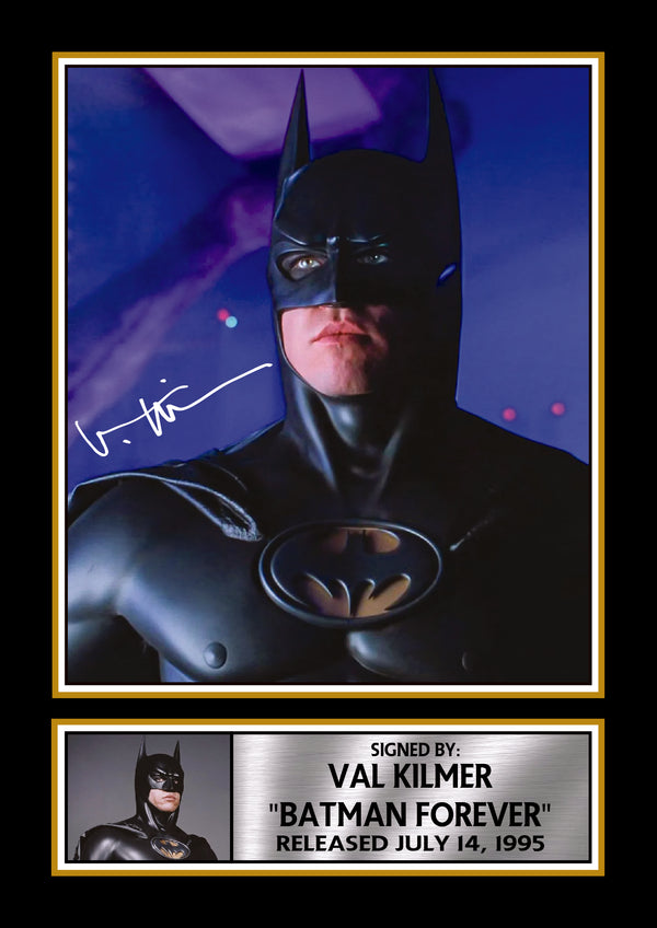 Val Kilmer Batman Forever Printed Signature Poster – Batman 1995 DC Movie Wall Art – Superhero Wall Art Print for Fans