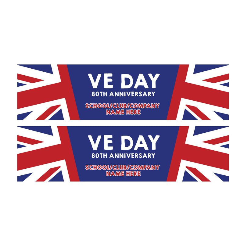 VE Day 80th Anniversary CUSTOM NAME Small Paper Banners (Set of 2) Design 1 - Special Edition