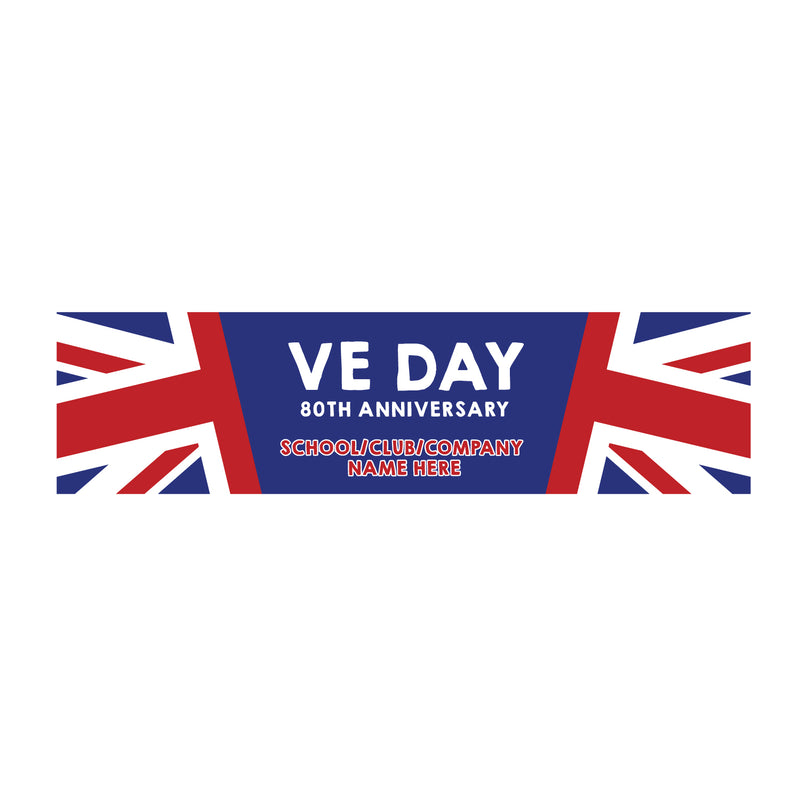 VE Day 80th Anniversary CUSTOM NAME Small Paper Banners (Set of 2) Design 1 - Special Edition