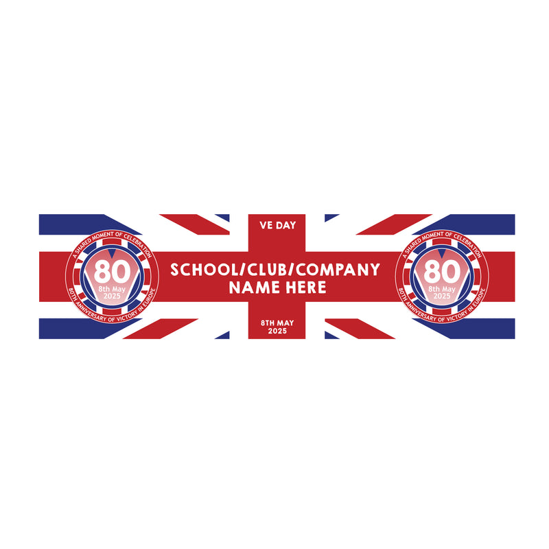 VE Day 80th Anniversary CUSTOM NAME Small Paper Banners (Set of 2) Design 2 - Special Edition