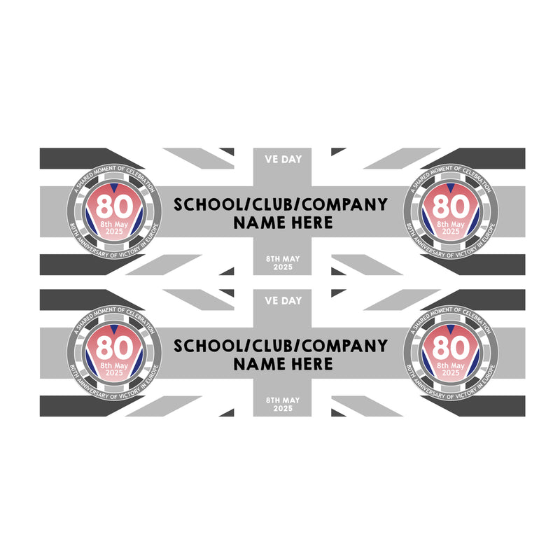 VE Day 80th Anniversary CUSTOM NAME Small Paper Banners (Set of 2) Design 4 - Special Edition