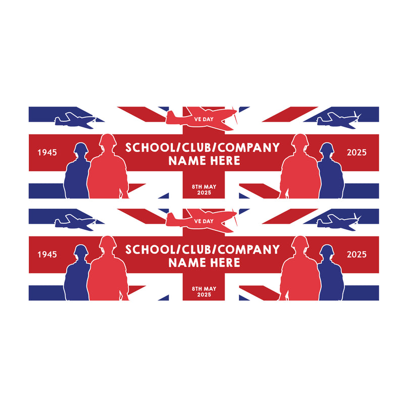 VE Day 80th Anniversary CUSTOM NAME Small Paper Banners (Set of 2) Design 5 - Special Edition