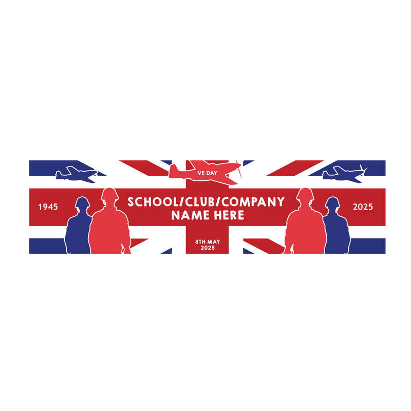 VE Day 80th Anniversary CUSTOM NAME Small Paper Banners (Set of 2) Design 5 - Special Edition