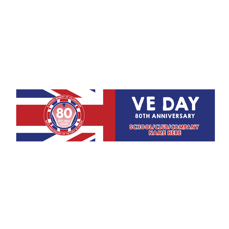 VE Day 80th Anniversary CUSTOM NAME Small Paper Banners (Set of 2) Design 6 - Special Edition