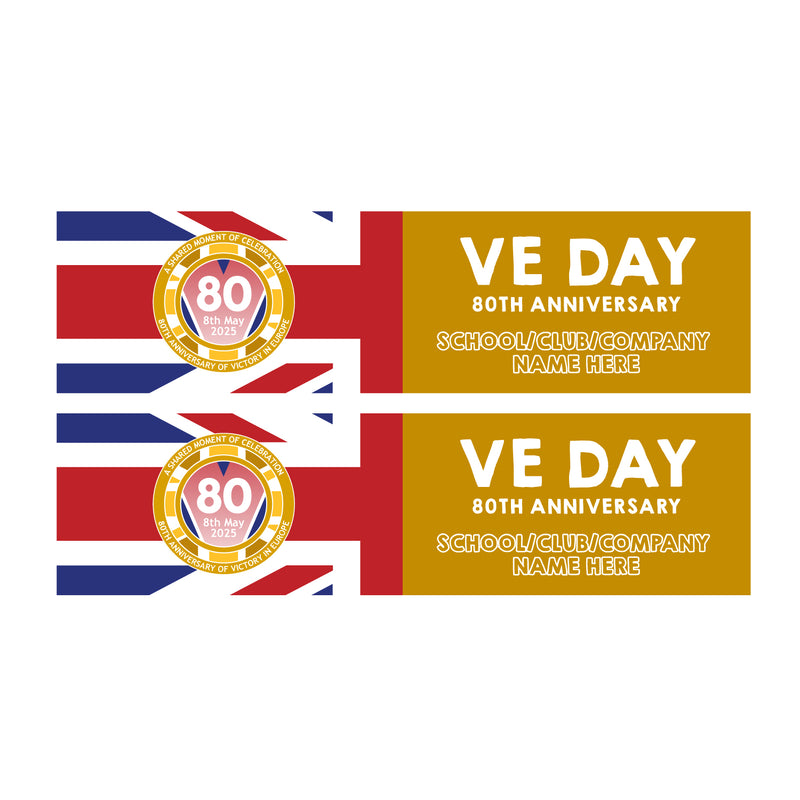 VE Day 80th Anniversary CUSTOM NAME Small Paper Banners (Set of 2) Design 7 - Special Edition