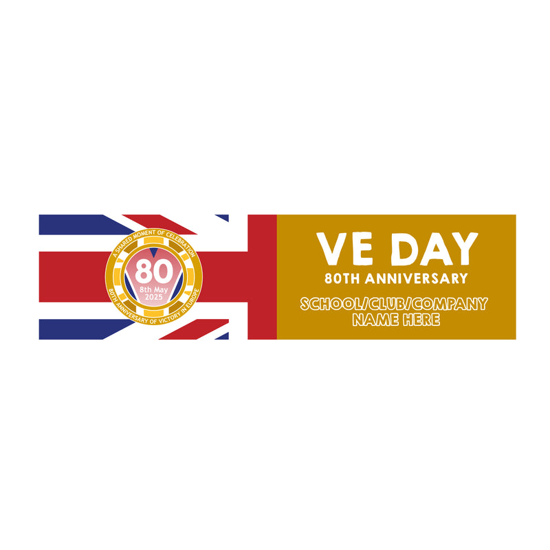 VE Day 80th Anniversary CUSTOM NAME Small Paper Banners (Set of 2) Design 7 - Special Edition