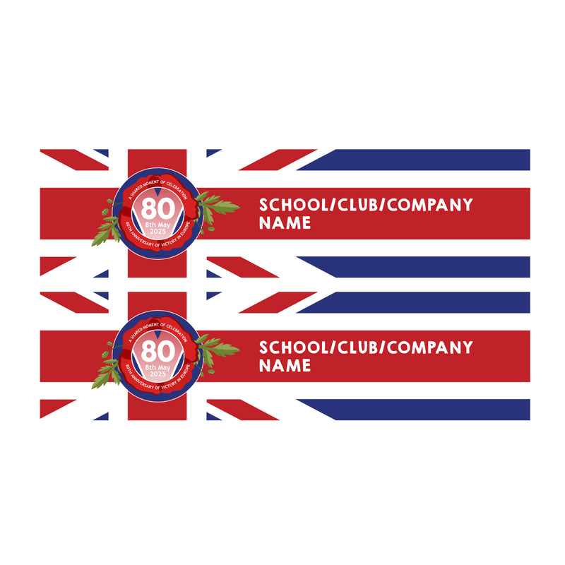 VE Day 80th Anniversary CUSTOM NAME Small Paper Banners (Set of 2) Design 8 - Special Edition