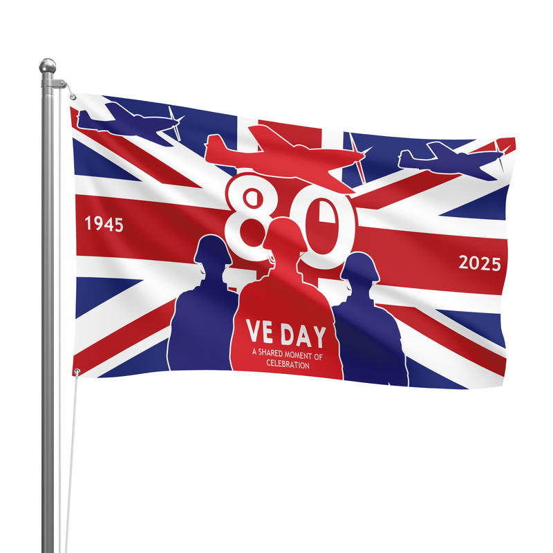 VE Day 80th Anniversary Flag Design 3 (3 Sizes) - Special Edition