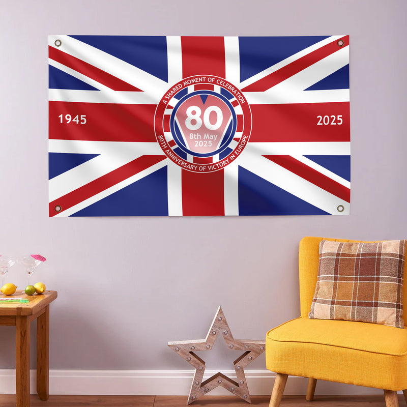 VE Day 80th Anniversary Flag Design 1 (3 Sizes) - Special Edition