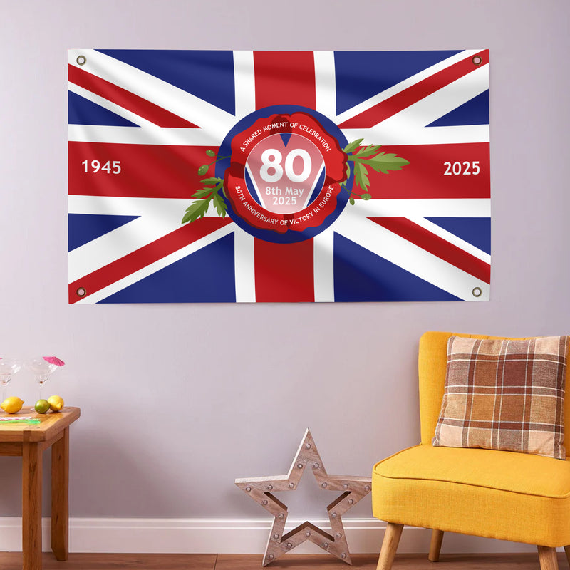 VE Day 80th Anniversary Flag Design 2 (3 Sizes) - Special Edition