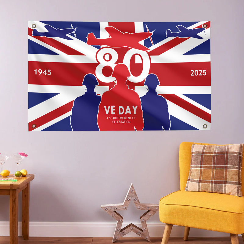 VE Day 80th Anniversary Flag Design 3 (3 Sizes) - Special Edition