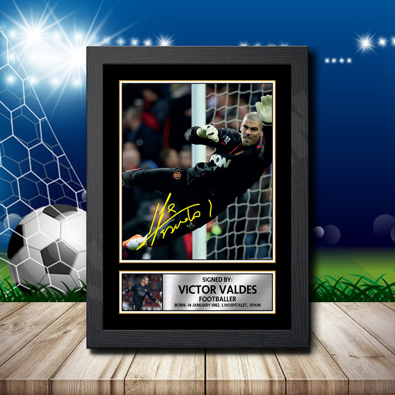 Victor Valdes 2 Printed Signature Footballers Star Poster Print Framed Wall Art Gift – Victor Valdes 2 Printed Signature Footballers Star Poster Print