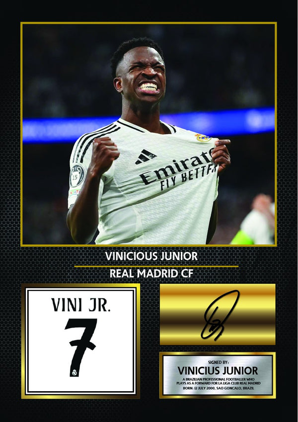 Vinicius Junior Real Madrid Footballer Printed Signature Print – vinicius Junior printed signature poster
