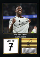 Vinicius Junior Real Madrid Signed Poster Print – Real Madrid Football Wall Art – Printed Autograph Soccer Memorabilia – Vinicius Jr Fan Gift Decor