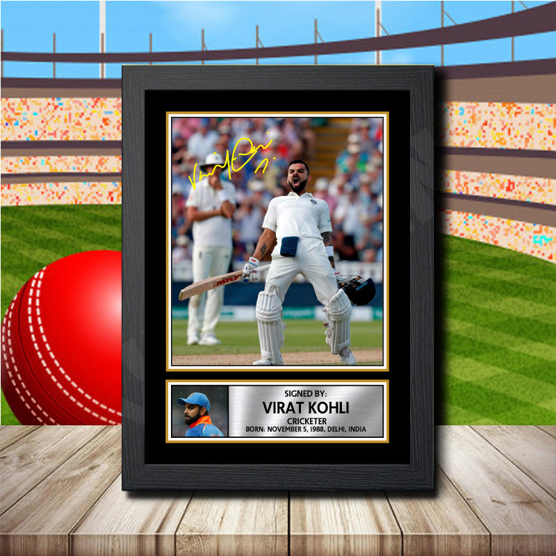 Virat Kohli 2 Printed Signature Cricket Star Poster Print Framed Wall Art Gift – Virat Kohli 2 Printed Signature Cricket Star Poster Print