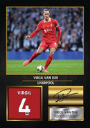 Virgil van Dijk Liverpool Signed Poster Print – Liverpool FC Football Wall Art – Printed Autograph Soccer Memorabilia – Virgil van Dijk Fan Gift Decor