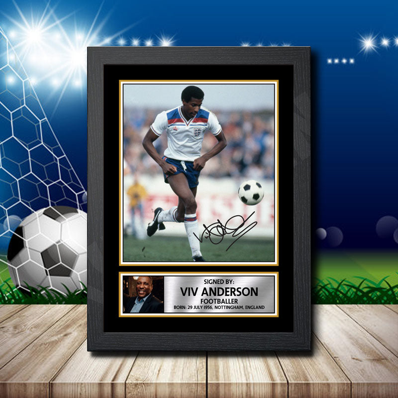 Viv Anderson Printed Signature Footballers Star Poster Print Framed Wall Art Gift – Viv Anderson Printed Signature Footballers Star Poster Print
