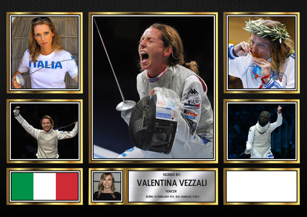 Valentina Vezzali Olympians Framed Printed Signature Print – Fan Gift – Wall Art