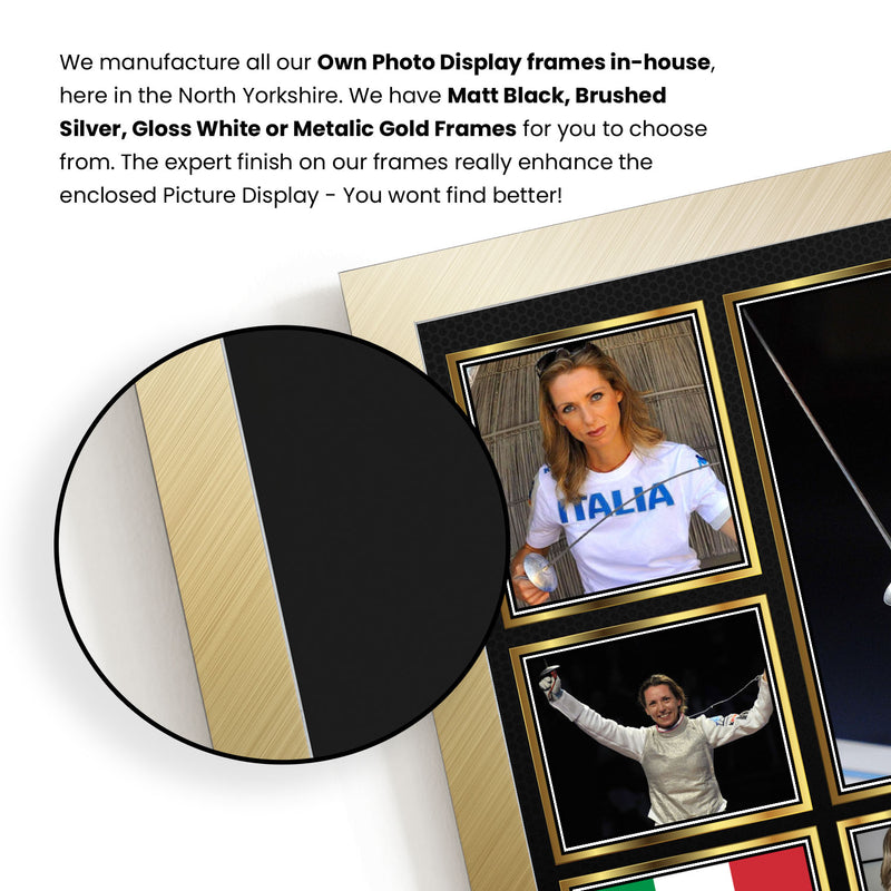 Valentina Vezzali Olympians Framed Autographed Print - Limited Edition Autograph Fan Gift – Collectible Memorabilia Merchandise