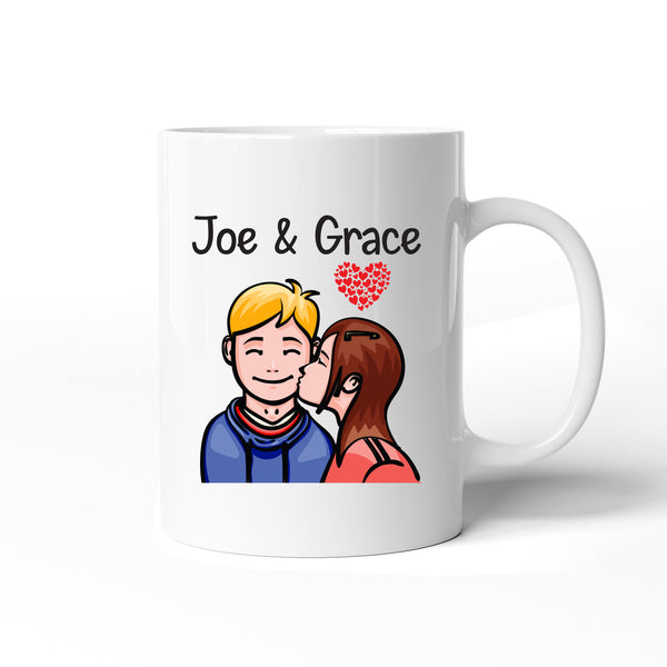 Valentines Day Cartoon Picture Personalised Romantic Ceramic Mug Gift